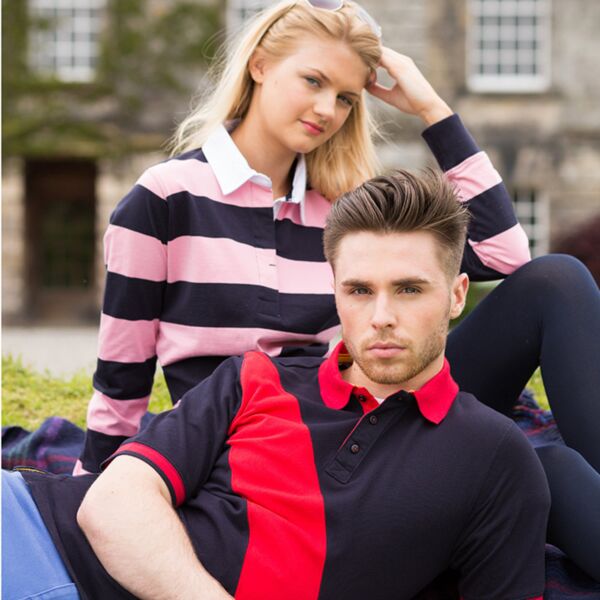 Diagonal stripe piqué polo shirt Thumbnail
