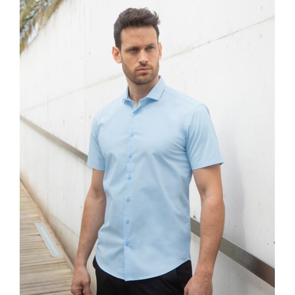 Henbury Short Sleeve Stretch Poplin Shirt Thumbnail