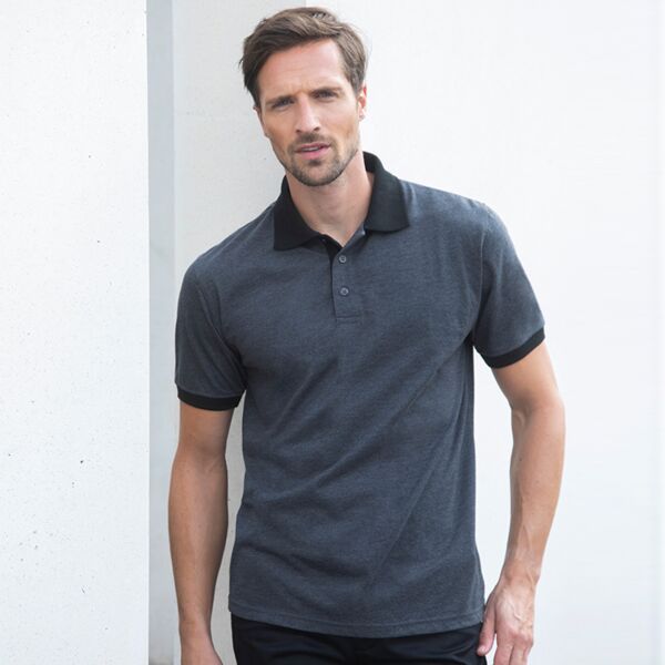 Contrast triblend polo shirt Thumbnail