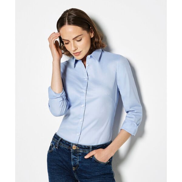 Women's stretch Oxford shirt long-sleeved (tailored fit) Thumbnail
