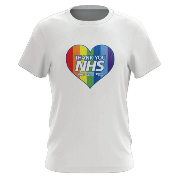 NHS Charity T-Shirt Heart Rainbow - Mens Thumbnail